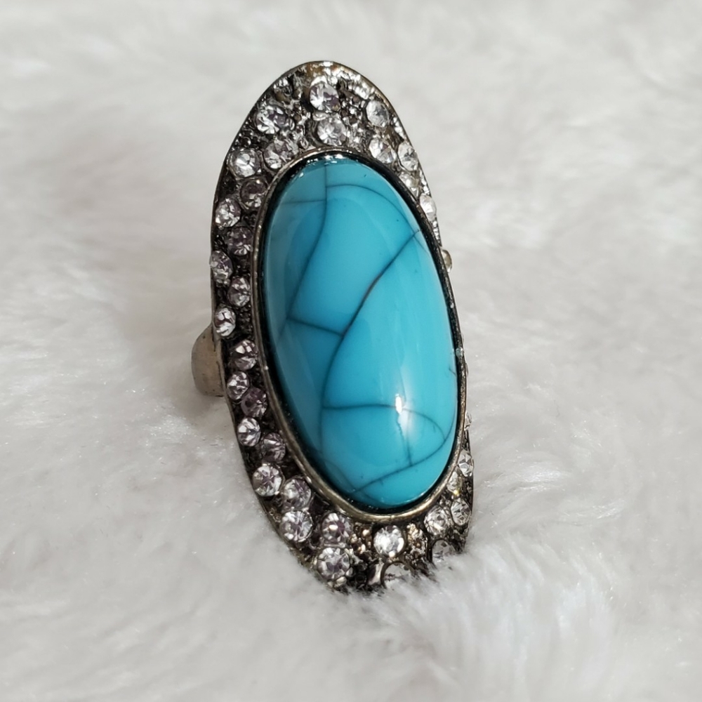 🆕️💙 Turquoise Marbel Rings. Size 7, 8, 9